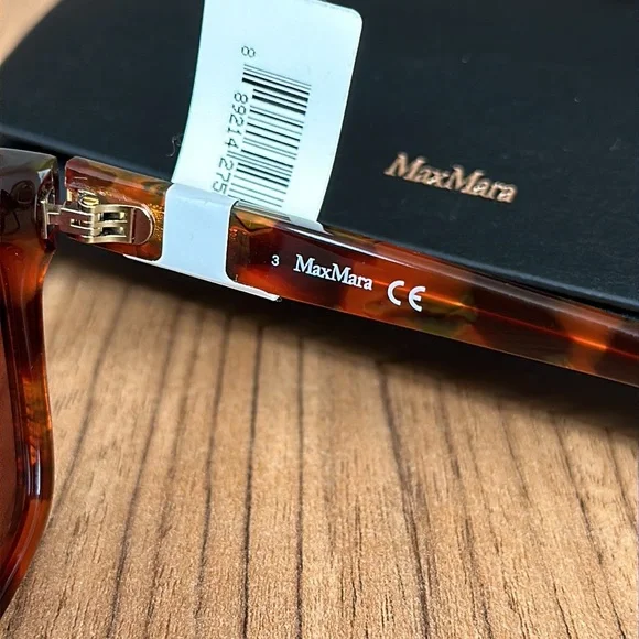 MaxMara 55mm Rectangular Logo4 Sunglasses